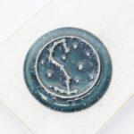 36 mm Star constellations - variation 3 Beadingschool Art Cabochon Space Blue on light clay x 1 pc(s)