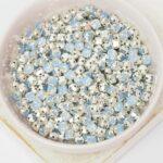 4 mm / ss16 Preciosa Chaton Montee Light Sapphire Opal in Silver-colored setting x 20 pc(s)