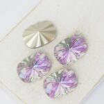 13x18 mm Ripple Rectangle glass cabochon Vitrail Light x 4 pc(s)