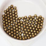 4 mm Round Glass beads Brass x 60 pc(s)