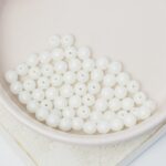 4 mm Round Glass beads Powdery Pastel White x 60 pc(s)
