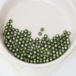 3 mm Round Glass beads Russian Green Satin 100 x  pc(s)
