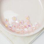 6 mm Preciosa bicone beads Rose Opal AB 2X x 25 pc(s)