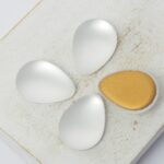 13x18 mm Pear glass cabochon Crystal Gold Matte Foiled x 4 pc(s)