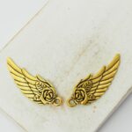 11x31 mm Rose Feather Charm Antique gold x 6 pc(s)