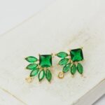 14x16 mm Paradise Earstud Emerald Gold-colored x 2 pc(s)