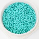 8/0 Miyuki seed beads 412F Matted Opaque Turquoise Green AB x 15 g