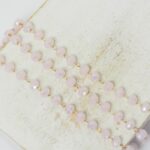 3 mm Gold - colored Chain with Rose Opal Beads  x 50 cm