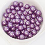 8 mm Round Glass beads Grape Satin x 20 pc(s)