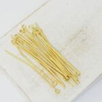 0.7x40 mm Gold-colored Simple eye pin x 60 pc(s)