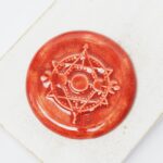 36 mm Lunar Cycle Beadingschool Art Cabochon Venetian Red on light clay x 1 pc(s)