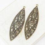 15x45 mm Drop Filigree Antique bronze x 2 pc(s)