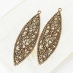 15x45 mm Drop Filigree Antique copper x 2 pc(s)