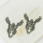 21x25 mm Flower Deer Connector Filigree Antique-silver x 2 pc(s)