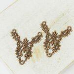 21x25 mm Flower Deer Connector Filigree Antique copper x 2 pc(s)