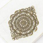 35x45 mm Advent hearts connector Filigree Antique bronze x 1 pc(s)