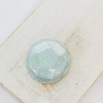 25 mm Faceted Round Beadingschool Art Cabochon Light Pearly Turquoise on light clay x 1 pc(s)