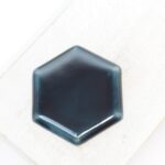 31x35 mm Hexagon Beadingschool Art Cabochon Midnight Black on light clay x 1 pc(s)
