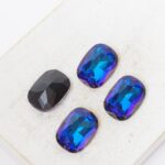 10x14 mm Rounded Rectangle glass cabochon Bermuda Blue Shine x 4 pc(s)