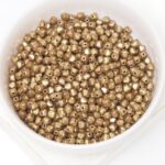 4 mm Glass Bicone Bead Brown Travertin x 10 g