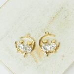8x12 mm Cats on the Moon Charm Gold-colored x 2 pc(s)