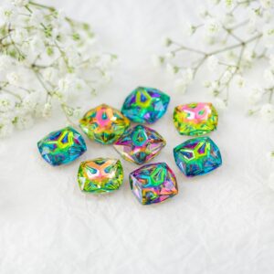 18 mm curved square glass cabochons