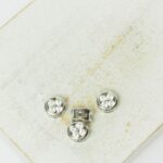 6 mm Flower Connector Charm Platinum colored x 4 pc(s)