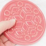 10 cm Beadingschool Mandala Coaster Pink Punch on light clay x 1 pc(s)