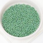 11/0 Miyuki seed beads 4699 Round Frosted Opaque Glaze Rainbow Green x 5 g