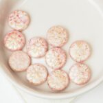 11 mm Snowflake Beads Chalk White Teracota Red x 10 pc(s)