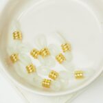 6x20.5 mm  Eyeglass Holder Transparent and Gold colored  x 10 pc(s)