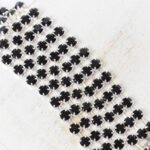 3.2 mm rhinestone chain with Jet  in silver setting x 40 cm