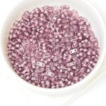 2x6 mm 2-hole Bar Beads Amethyst x 10 g