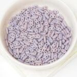 2x6 mm 2-hole Bar Beads Matte Opaque Purple x 10 g