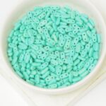 2x6 mm 2-hole Bar Beads Matte Opaque Turquoise x 10 g