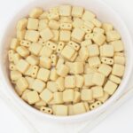 6 mm 2-hole Tile Beads Matte French Beige x 30 pc(s)