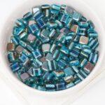 6 mm 2-hole Tile Beads Twilight Aquamarine x 30 pc(s)