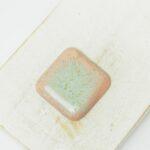 23x23 mm Square Beadingschool Art Cabochon Rose Mint Green on light clay x 1 pc(s)