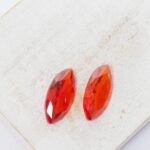 9x18 mm Cubic Zirconia Navette cabochon Orange x 2 pc(s)