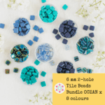 6 mm 2-hole Tile Beads Bundle OCEAN x 8 colours