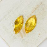 9x18 mm Cubic Zirconia Navette cabochon Light Topaz x 2 pc(s)