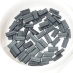 4x9 mm Miyuki rectangle beads 401F Matte Black x 10 g