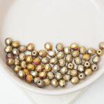 4 mm Fire-polished round beads Matte Metallic Gold Iris x 60 pc(s)