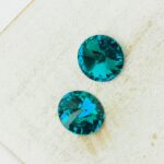 12 mm Preciosa rivoli Blue Zircon x 2 pc(s)