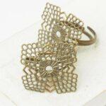 22x22 mm Antique bronze filigree ring Whirlwind  x 2 pc(s)
