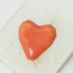 29x30 mm Faceted Heart Beadingschool Art Cabochon Salmon Rose on light clay x 1 pc(s)