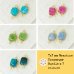 7x7 mm Gemstone Connector Bundle x 7 colours