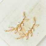 10x27 mm Branch with Zircon long connector Gold-colored x 2 pc(s)