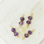 4x15 mm 2 stone connector Amethyst Gold-colored x 4 pc(s)
