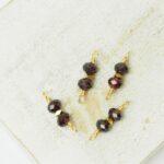 4x15 mm 2 stone connector Garnet Gold-colored x 4 pc(s)